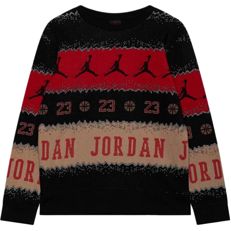 Jordan Essentials Holiday Logo Retro Print Crewneck Sweatshirt Gym Red Unisex FD7463-687