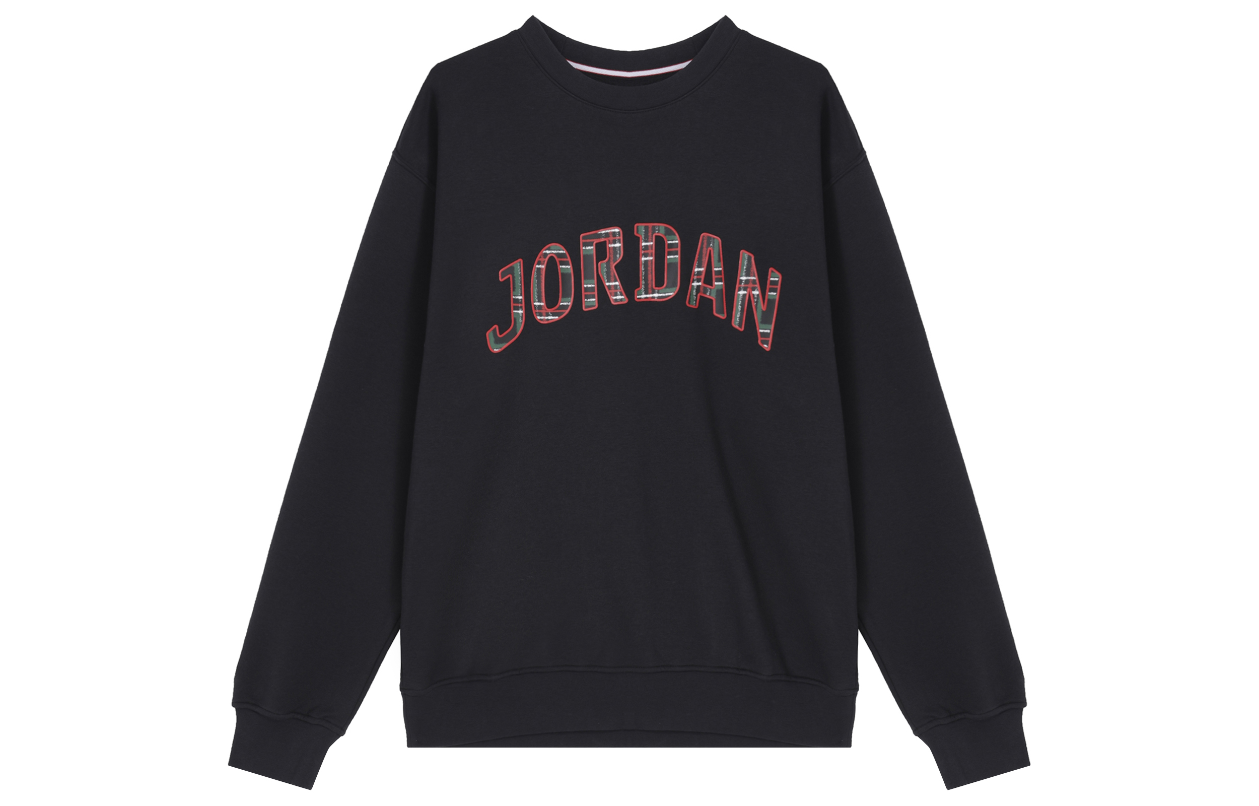 Jordan Essentials Knit Patch Fleece Sweatshirt Black Long Sleeve FV7461-010