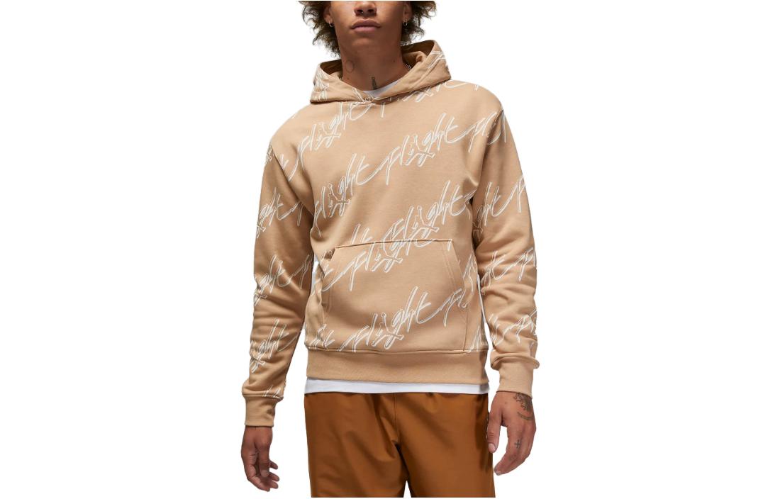 Jordan Essentials Logo All-Over Print Hoodie Khaki () FB7318-200