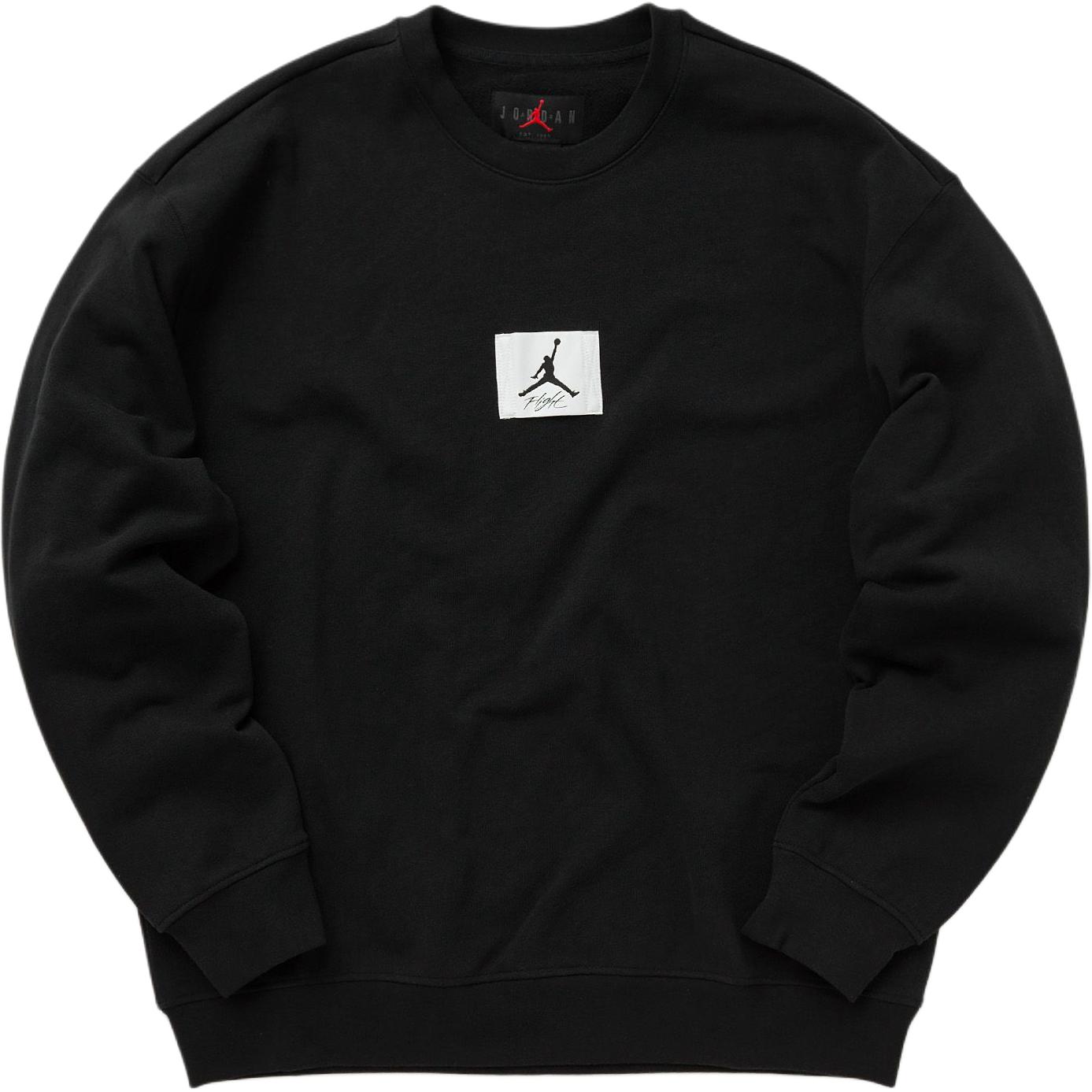 Jordan Essentials Logo Crewneck Sweatshirt Black Loose Fit FB6932-010