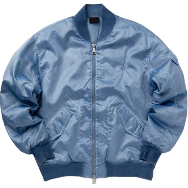 Jordan Essentials Logo Embroidered Casual Jacket Blue/Grey Mens FN6543-436