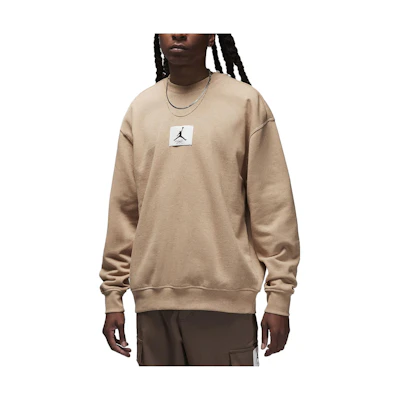 Jordan Essentials Logo Embroidered Comfort Crewneck Sweatshirt Khaki () FB6932-201