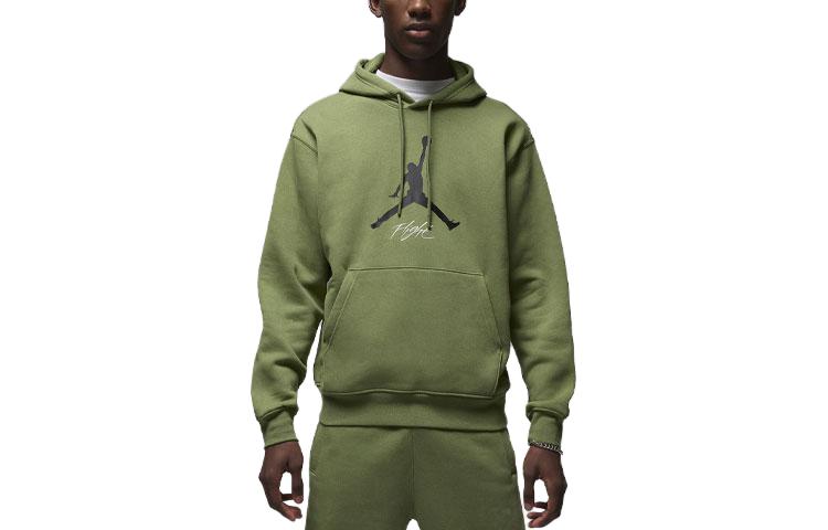 Jordan Essentials Logo Graphic Hoodie Oil Green () FD7545-340