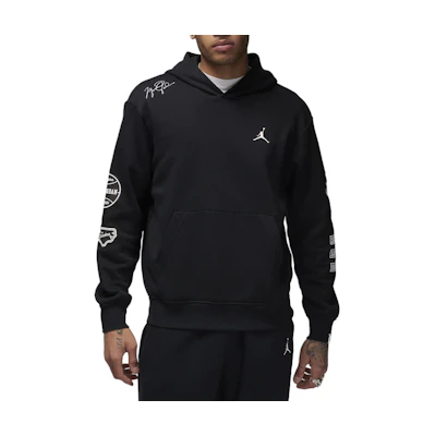 Jordan Essentials Logo Graphic Print Hoodie Black Male FN4618-010