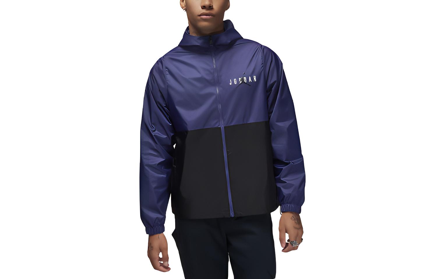 Jordan Essentials Logo Graphic Print Hoodie Jacket Mens Purple DV7650-502