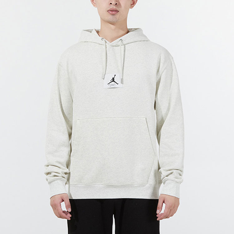 Jordan Essentials Logo Hoodie White Casual Fleece Long Sleeve - Fall Edition. DA9817-141 圖 4