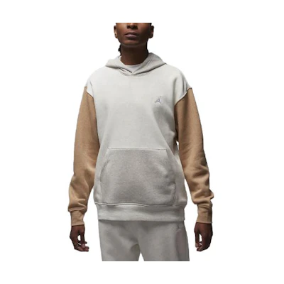 Jordan Essentials Logo Patchwork Color-Block Hoodie Light Grey FJ7774-133