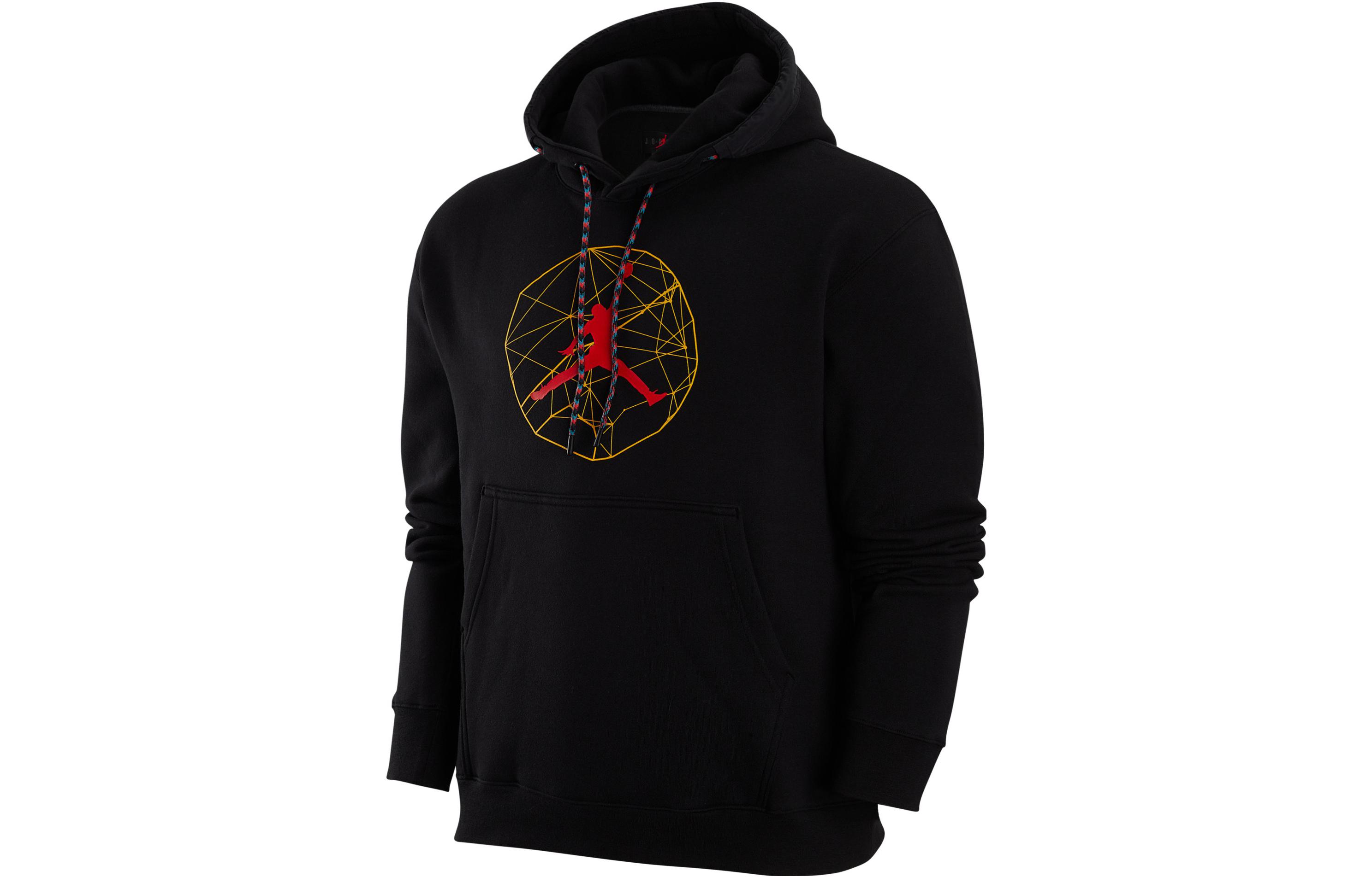 Jordan Essentials Logo Print Drawstring Hoodie Black DX6595-010