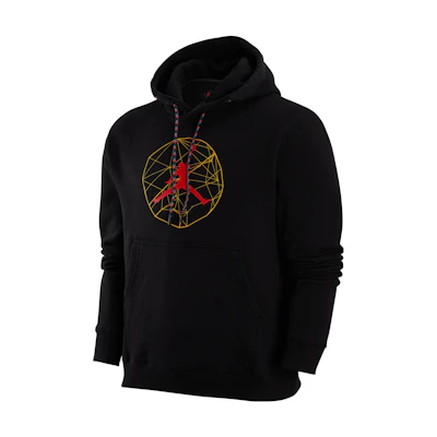 Jordan Essentials Logo Print Drawstring Hoodie Black DX6595-010