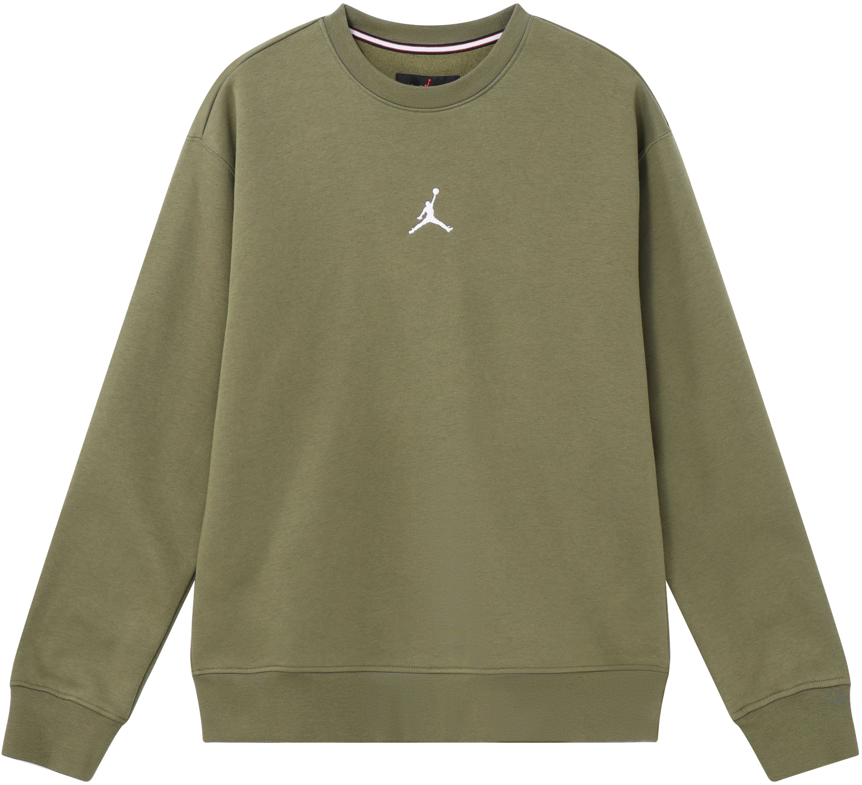 jordan-essentials-logo-print-olive-green-fleece-pullover-crewneck-sweatshirt-men-fv-8451-222