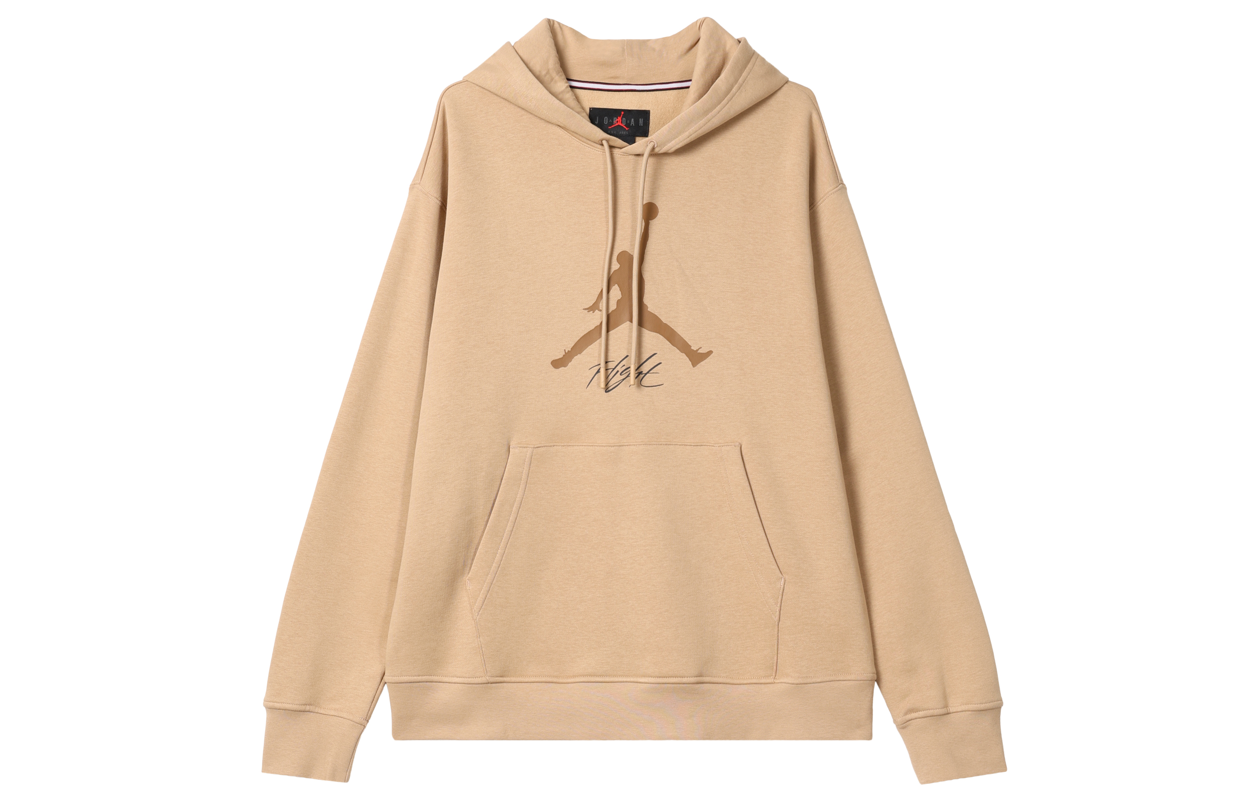 Jordan Essentials Logo Printed Hoodie Casual Long Sleeve Khaki FD7546-200