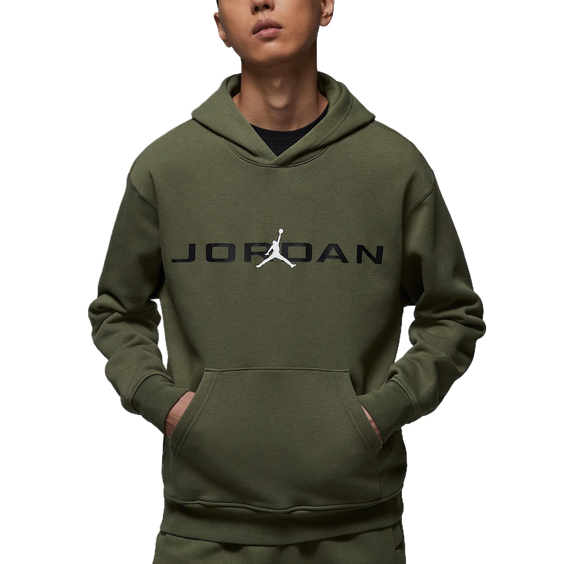 Jordan Essentials Olive Green Soft Hooded Sweatshirt HQ4644-222