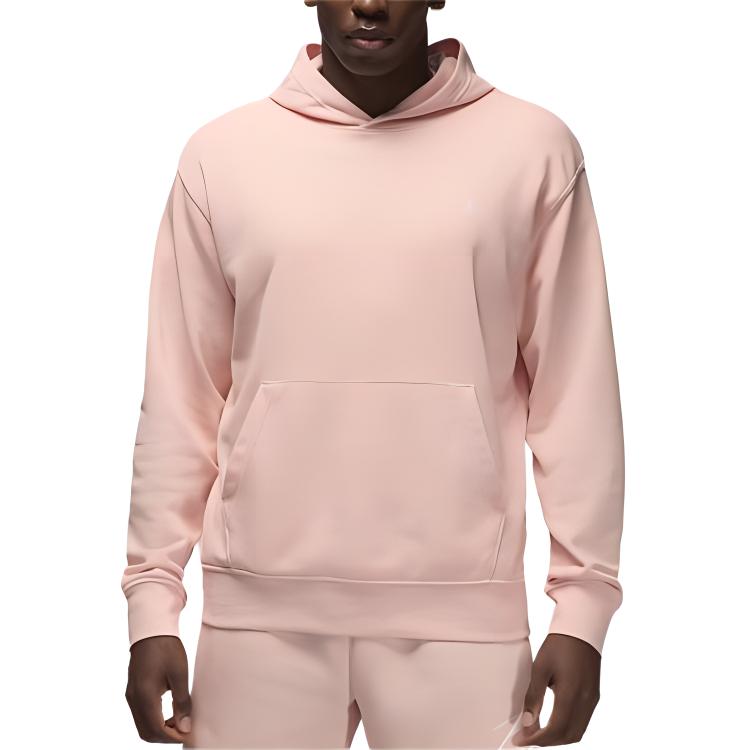 Jordan Essentials Pink Fleece Hoodie with Small Embroidered Logo FQ3678-622