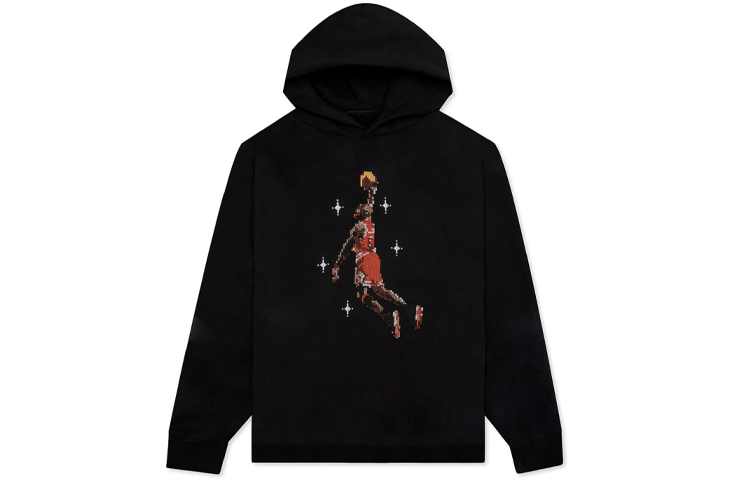Jordan Essentials Pixel Print Fleece Hoodie Winter Black Basketball Pullover DC9713-010