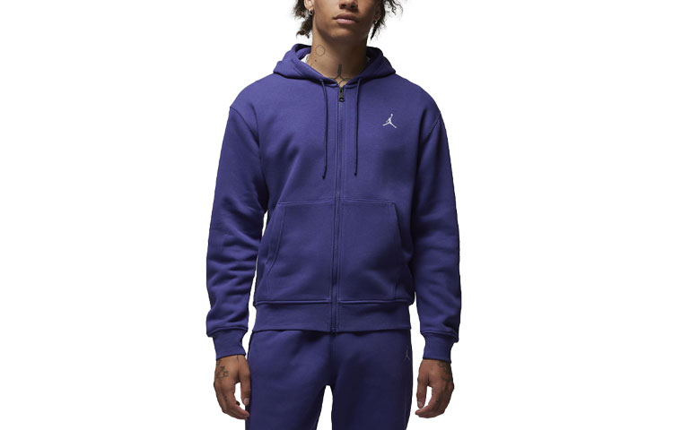 Jordan Essentials Purple Full-Zip Hoodie with Embroidered Logo - FJ7771-502