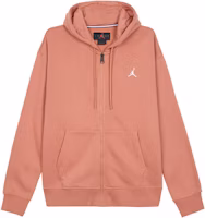 Jordan Essentials Solid Color Fleece Zip Hoodie Red Orange FJ7772-810 Jordan Essentials Solid Color Fleece Zip Hoodie Red Orange FJ7772-810