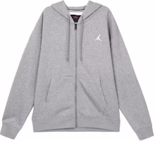 Jordan Essentials Solid Color Full-Zip Hoodie Jacket Dark Grey FJ7772-091 Jordan Essentials Solid Color Full-Zip Hoodie Jacket Dark Grey FJ7772-091