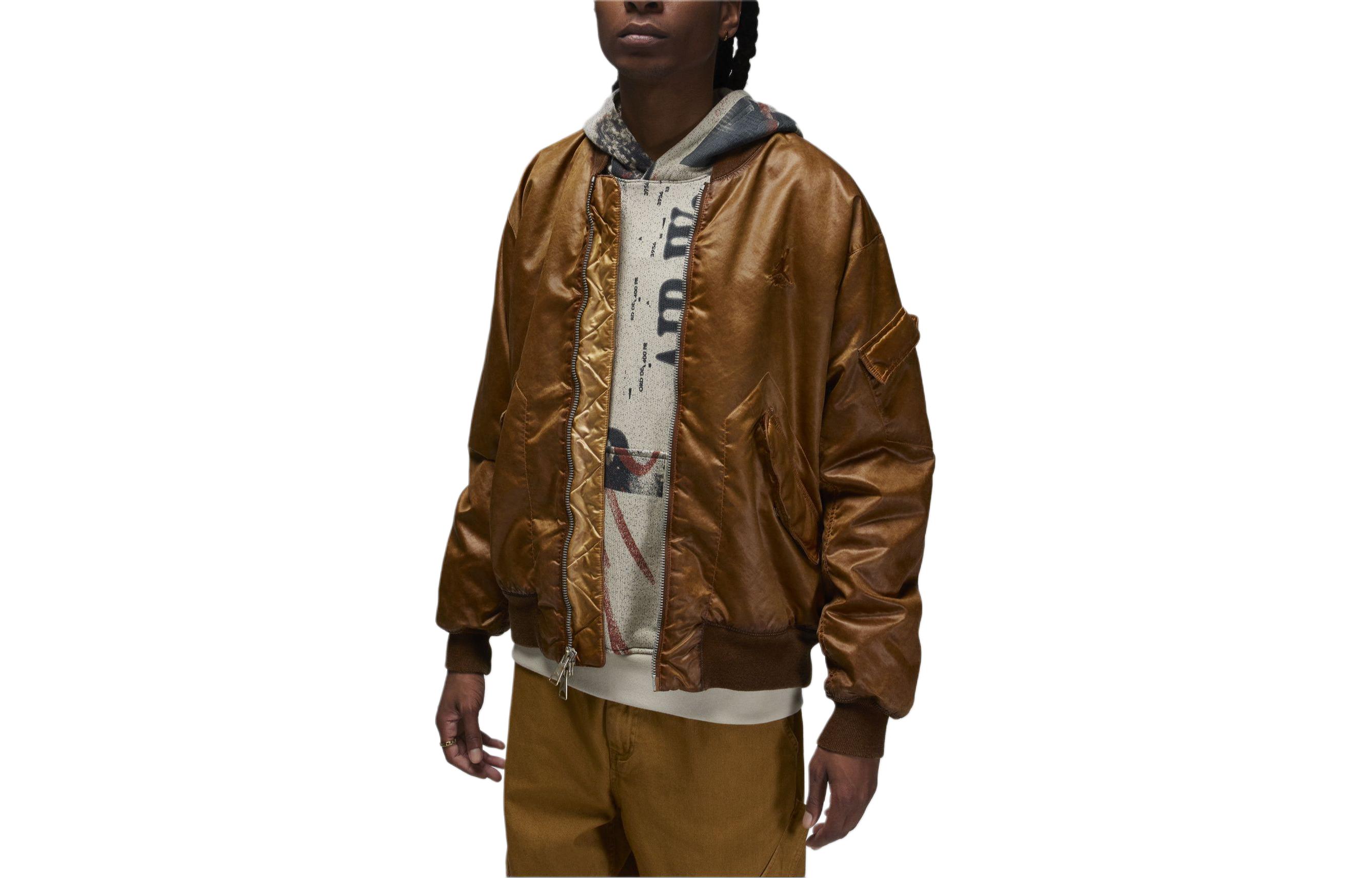 Jordan Essentials Solid Color Zip-Up Jacket Deep Brown Long Sleeve FN6543-231