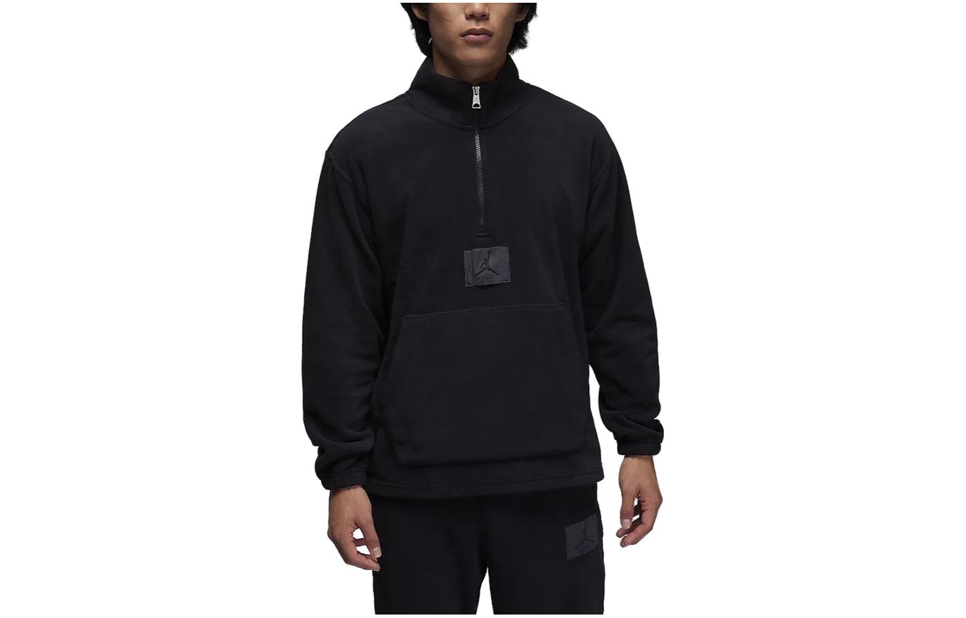Jordan Essentials Solid Half-Zip Pullover Sweatshirt Black FD7864-010