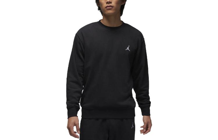Jordan Essentials Solid Logo Crewneck Loose Sweatshirt Men’s Black FQ1864-010