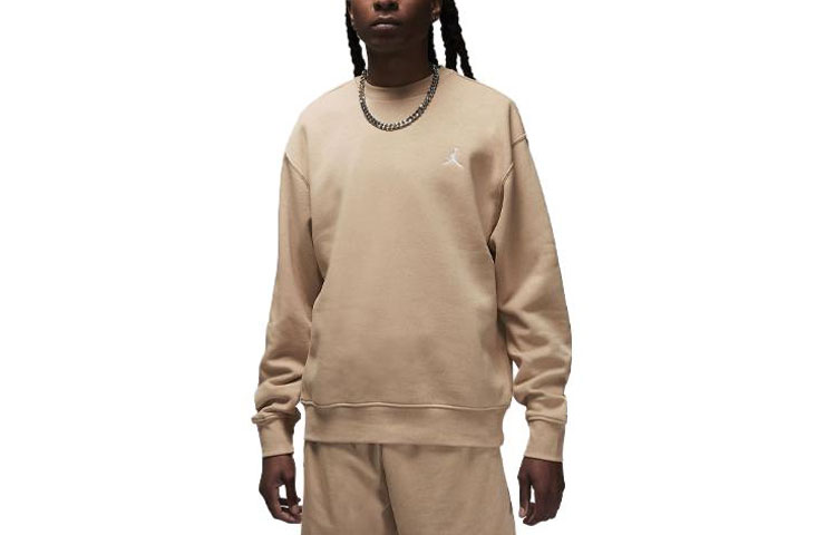 Jordan Essentials Solid Logo Crewneck Sweatshirt Khaki () FJ7776-200