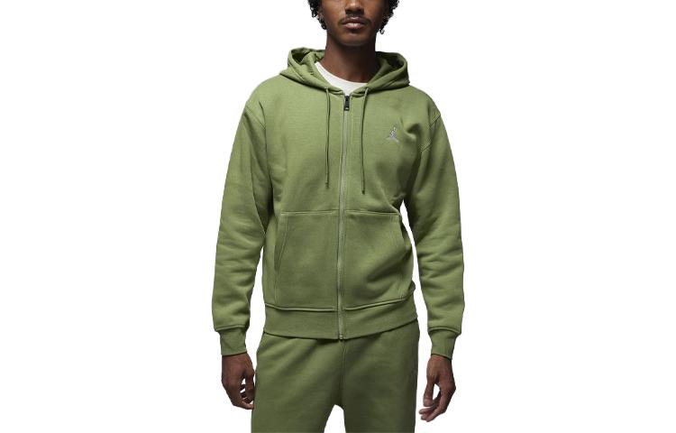 Jordan Essentials Solid Logo Embroidered Hoodie Light Olive FJ7771-340