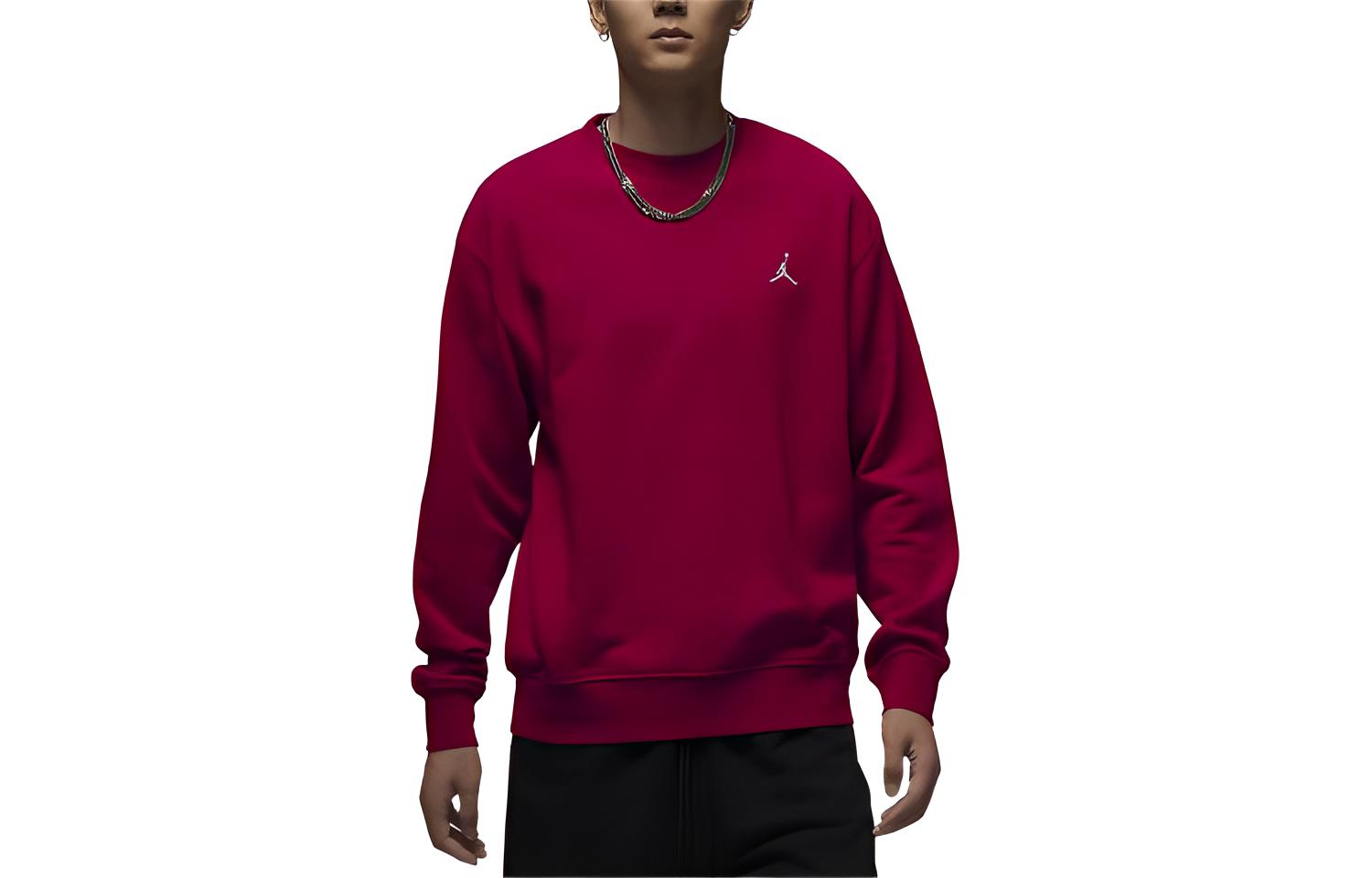 Jordan Essentials Solid Logo Fleece Crewneck Sweatshirt Gym Red FQ1864-687