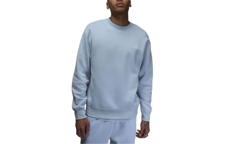 Jordan Essentials Solid Logo Fleece Crewneck Sweatshirt Blue Gray FJ7776-436