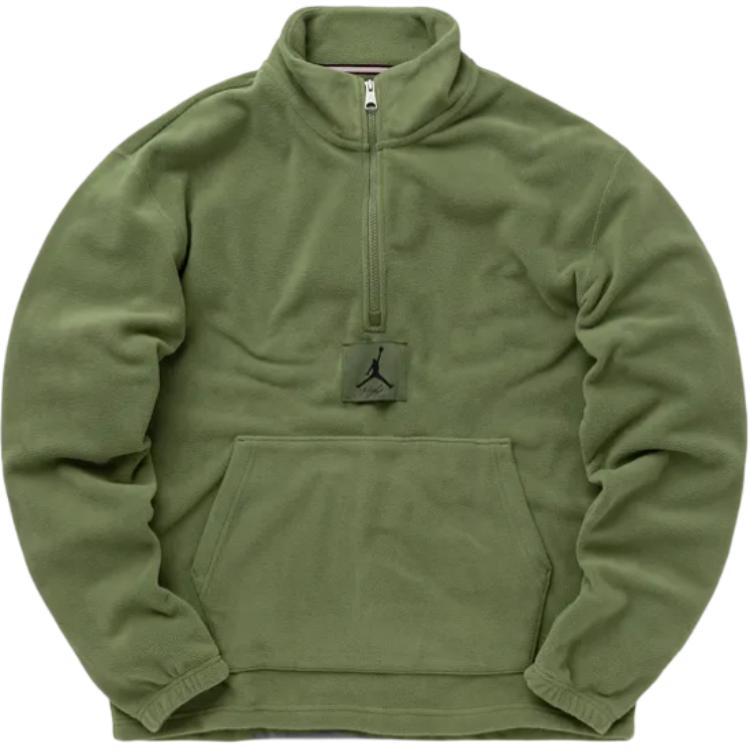 Jordan Essentials Solid Logo Half-Zip Fleece Sweatshirt Green FD7863-340