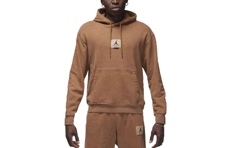 Jordan Essentials Solid Logo Patch Hoodie Brown FB7290-281
