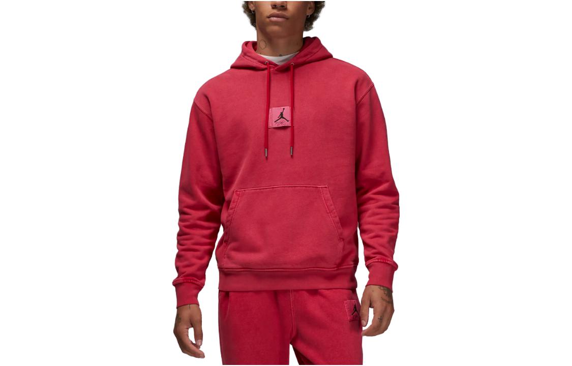 Jordan Essentials Solid Logo Patch Pullover Hoodie Red FB7290-619