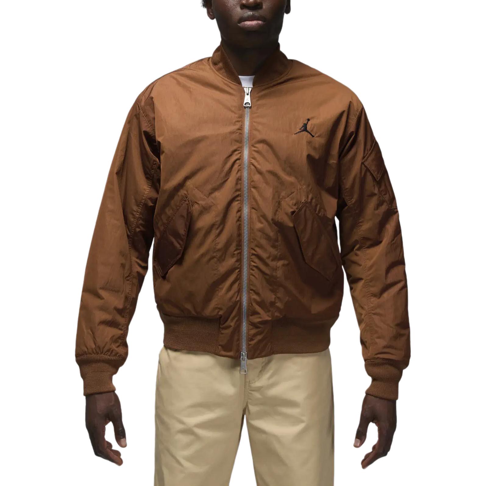 Jordan Essentials Solid Logo V-Neck Full-Zip Jacket Brown FB7316-281
