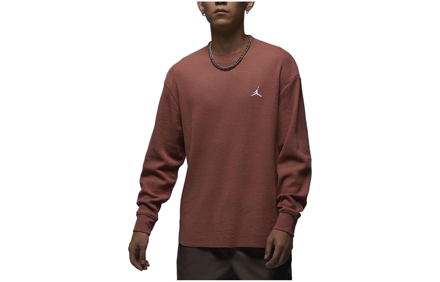 Jordan Essentials Solid Waffle Knit Sweatshirt Orange FD7462-810