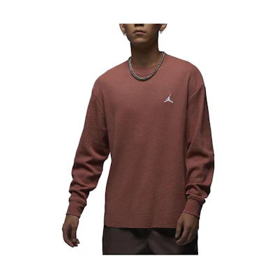 Jordan Essentials Solid Waffle Knit Sweatshirt Orange FD7462-810