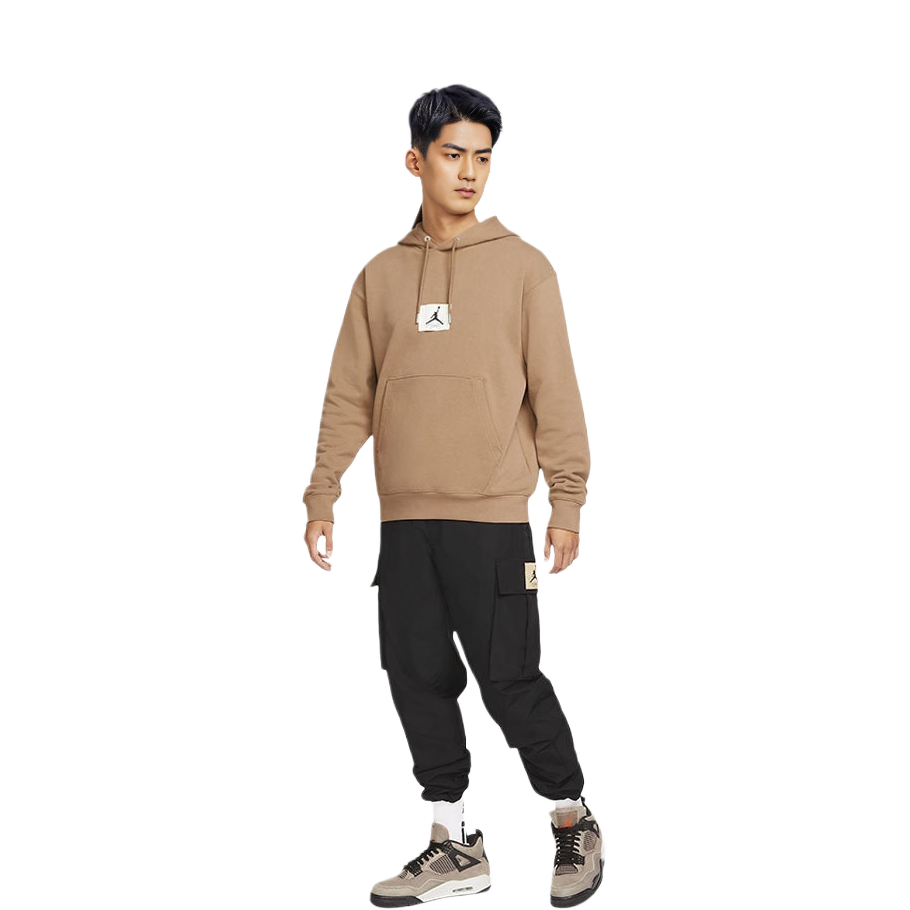 Shop Jordan Essentials Statement Logo Brown Hoodie Casual Sweatshirt DA9817-256