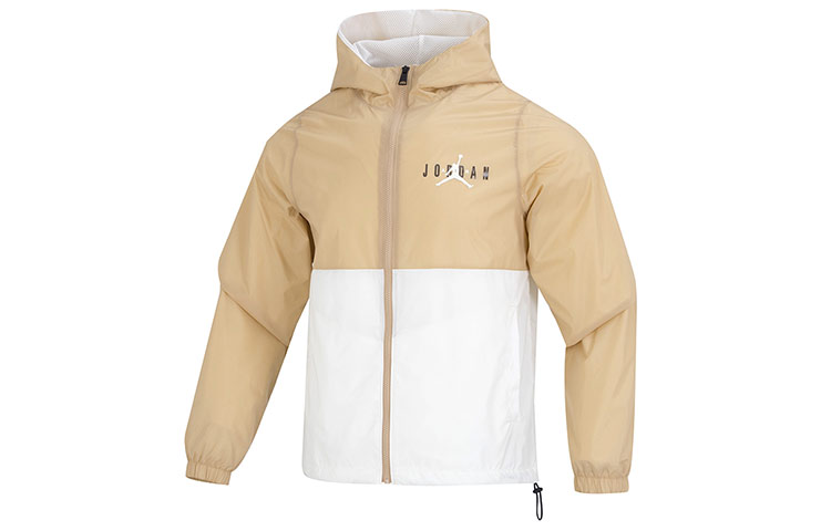 Jordan Essentials Woven Windbreaker Jacket White Yellow Casual Hoodie DV7651-277