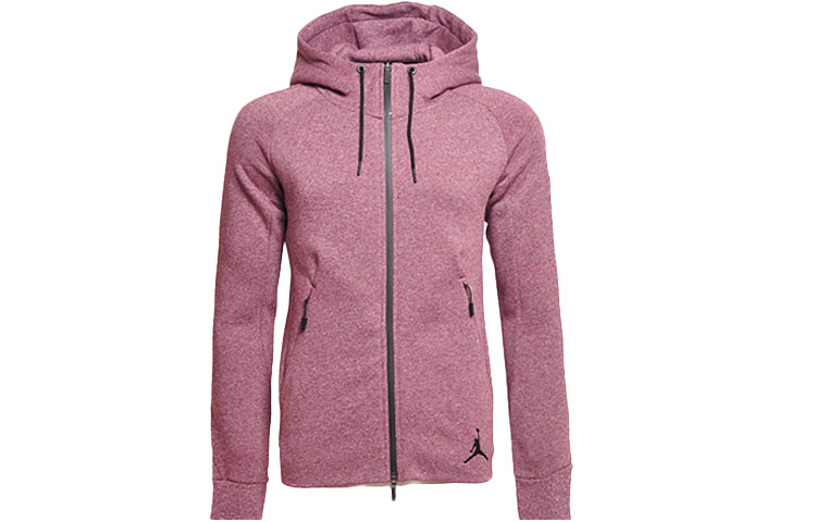 Jordan FICON Fleece Zip Hoodie Red - Casual and Sporty Long Sleeve Jacket 809473-681