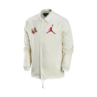 Jordan Flame Embroidered Loose Fit Long Sleeve Jacket White - FJ7709-133