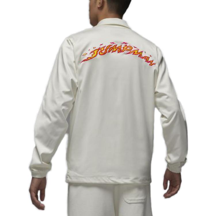 Jordan Flame Embroidered Loose Fit Long Sleeve Jacket White -  FJ7709-133 圖 4