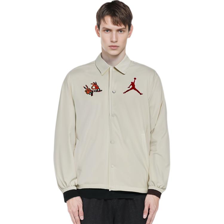 Jordan Flame Embroidered Loose Fit Long Sleeve Jacket White -  FJ7709-133 圖 5