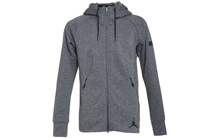 Jordan Fleece-Lined Casual Long Sleeve Hoodie Jacket - Grey. 809473-010 圖 2