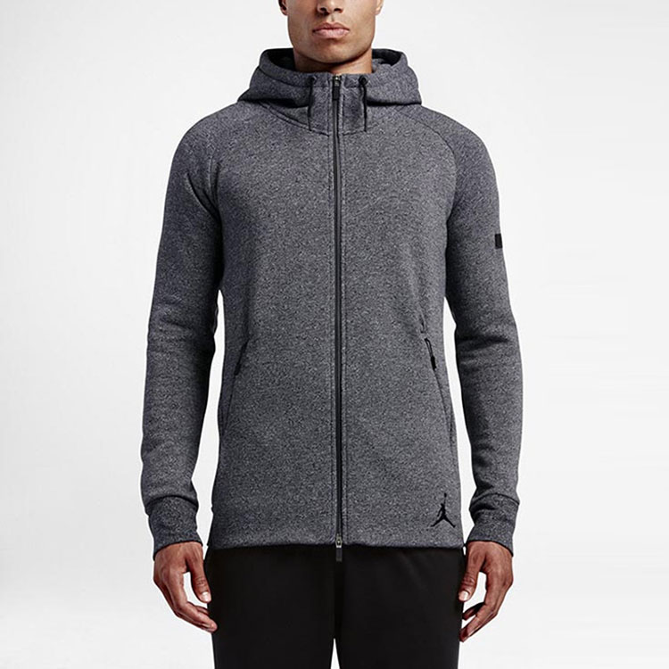 Jordan Fleece-Lined Casual Long Sleeve Hoodie Jacket - Grey. 809473-010 圖 4