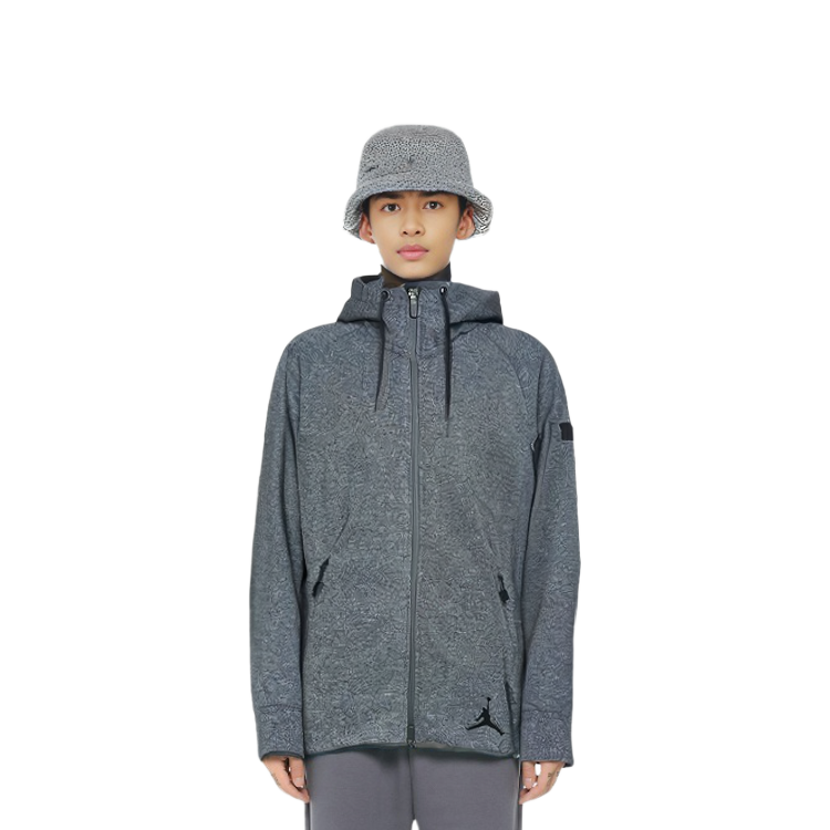 Jordan Fleece-Lined Casual Long Sleeve Hoodie Jacket - Grey. 809473-010 圖 7