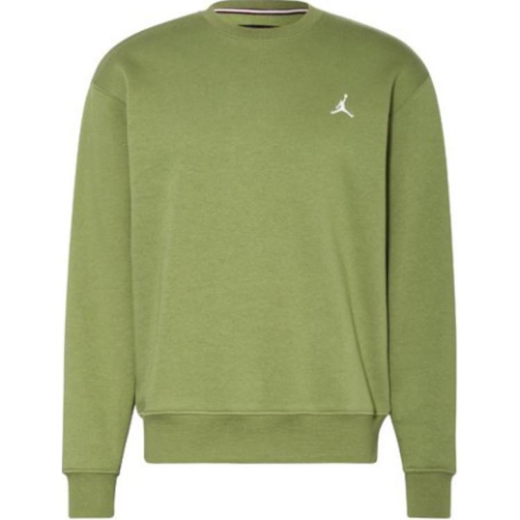 Jordan Fleece Crew-Neck Sweatshirt Green Long-Sleeve Pullover FJ7776-340