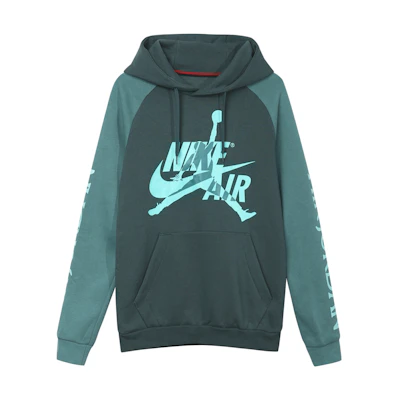 Jordan Fleece Pullover Hoodie Black Green BV6011-303
