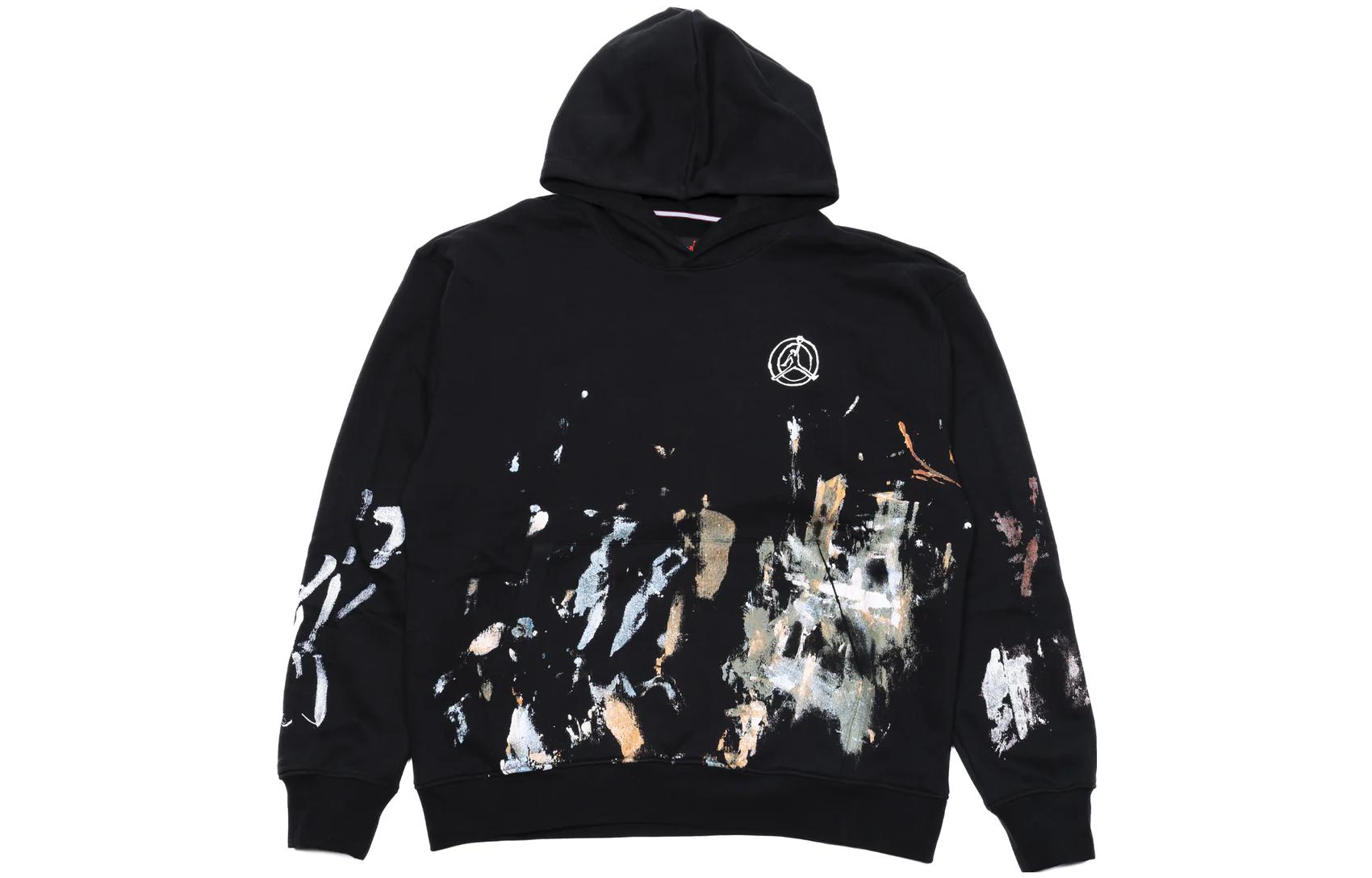 Jordan Fleece Pullover Hoodie Graffiti Print Black FD7393-010
