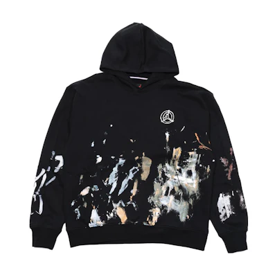 Jordan Fleece Pullover Hoodie Graffiti Print Black FD7393-010