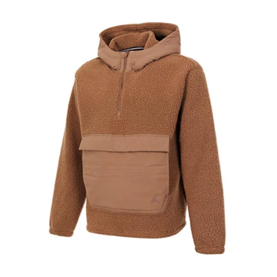 Jordan Flight AS Sherpa Half-Zip Hoodie Brown - Cozy and Versatile Long Sleeve FV7453-223