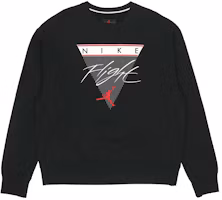 Jordan Flight Fleece-Lined Crewneck Sweatshirt Winter Black CZ8265-010 Jordan Flight Fleece-Lined Crewneck Sweatshirt Winter Black CZ8265-010