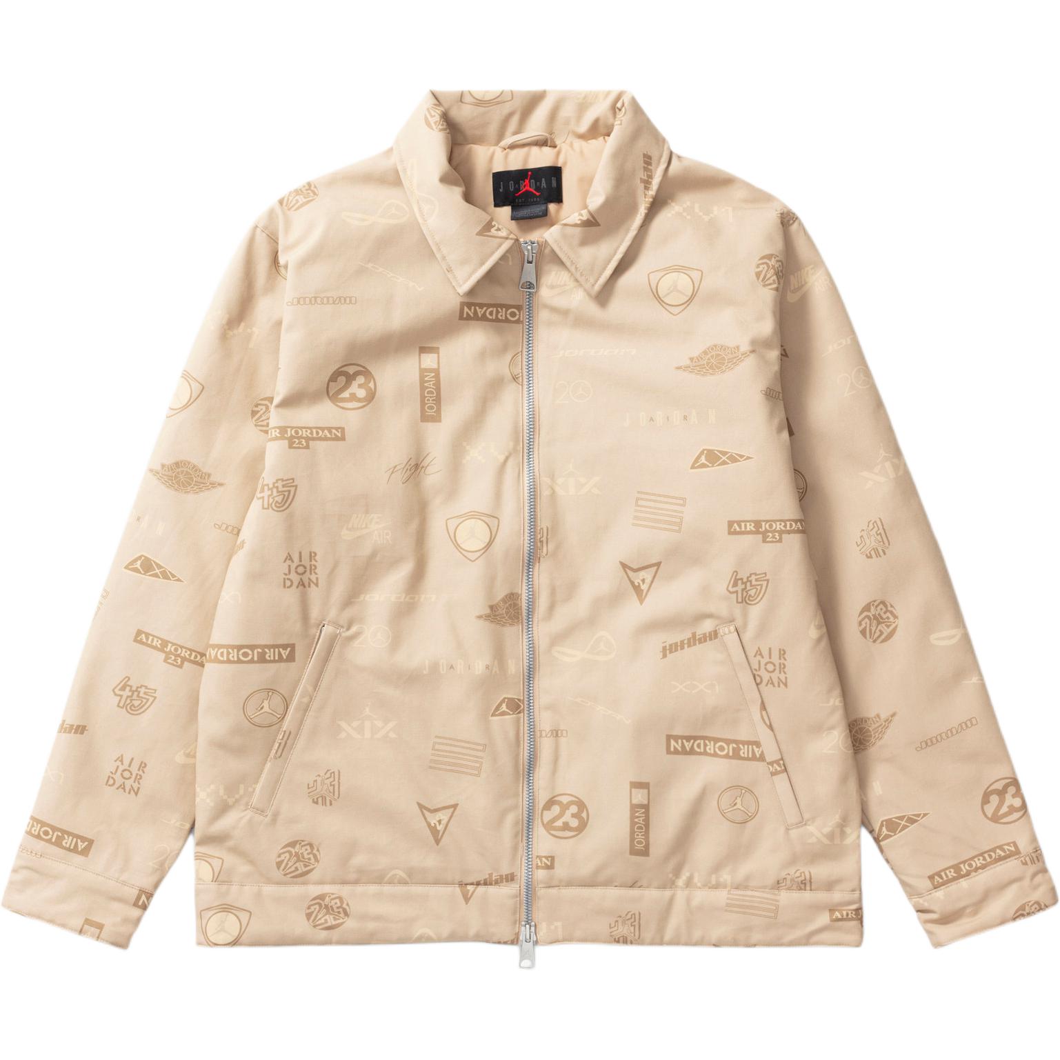 Jordan Flight Heritage All-Over Print Zip Jacket Casual Khaki DV7563-254